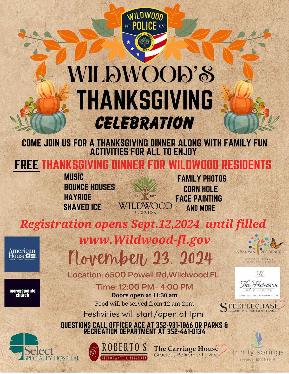 Wildwood's Thanksgiving Celebration