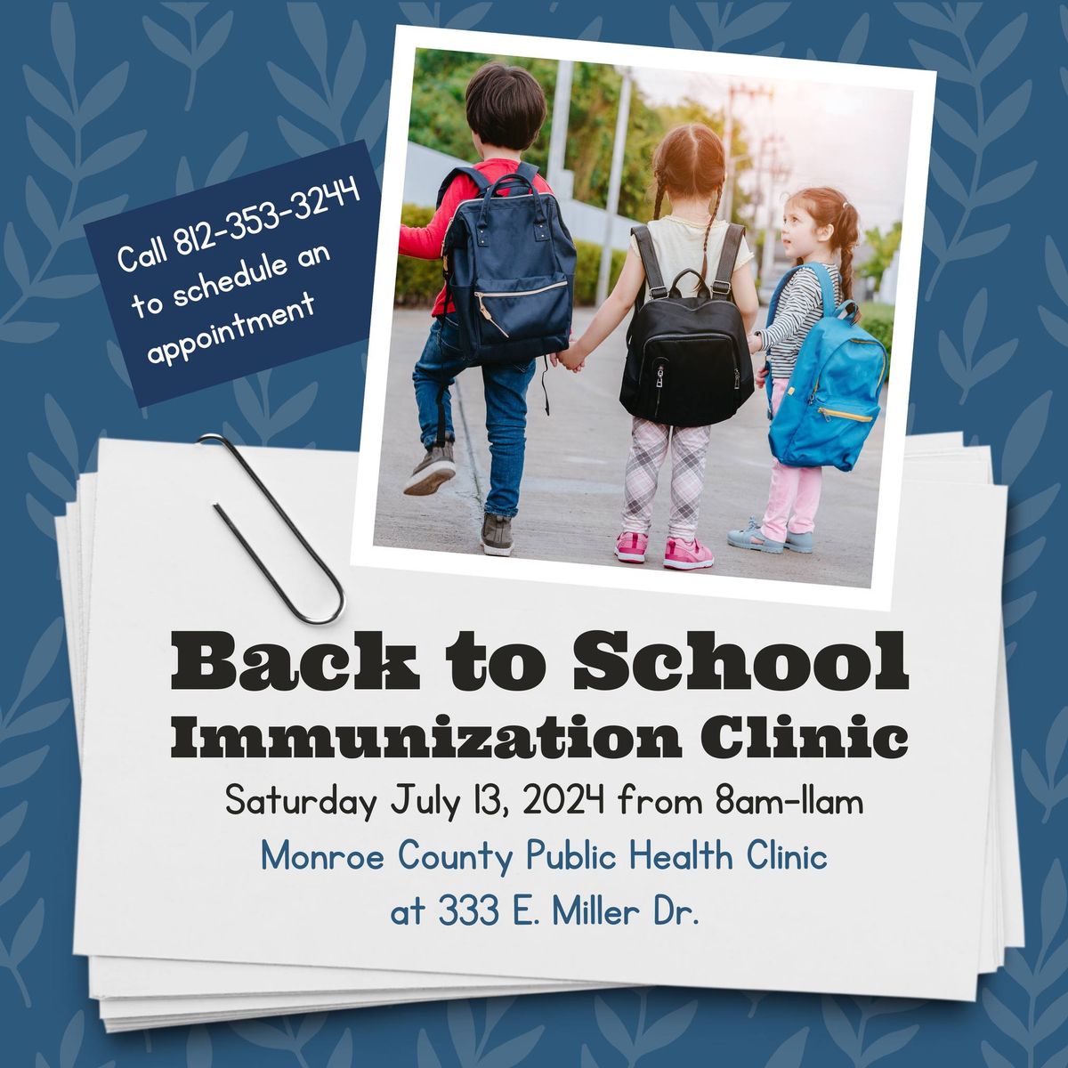 Back to School Immunization Clinic