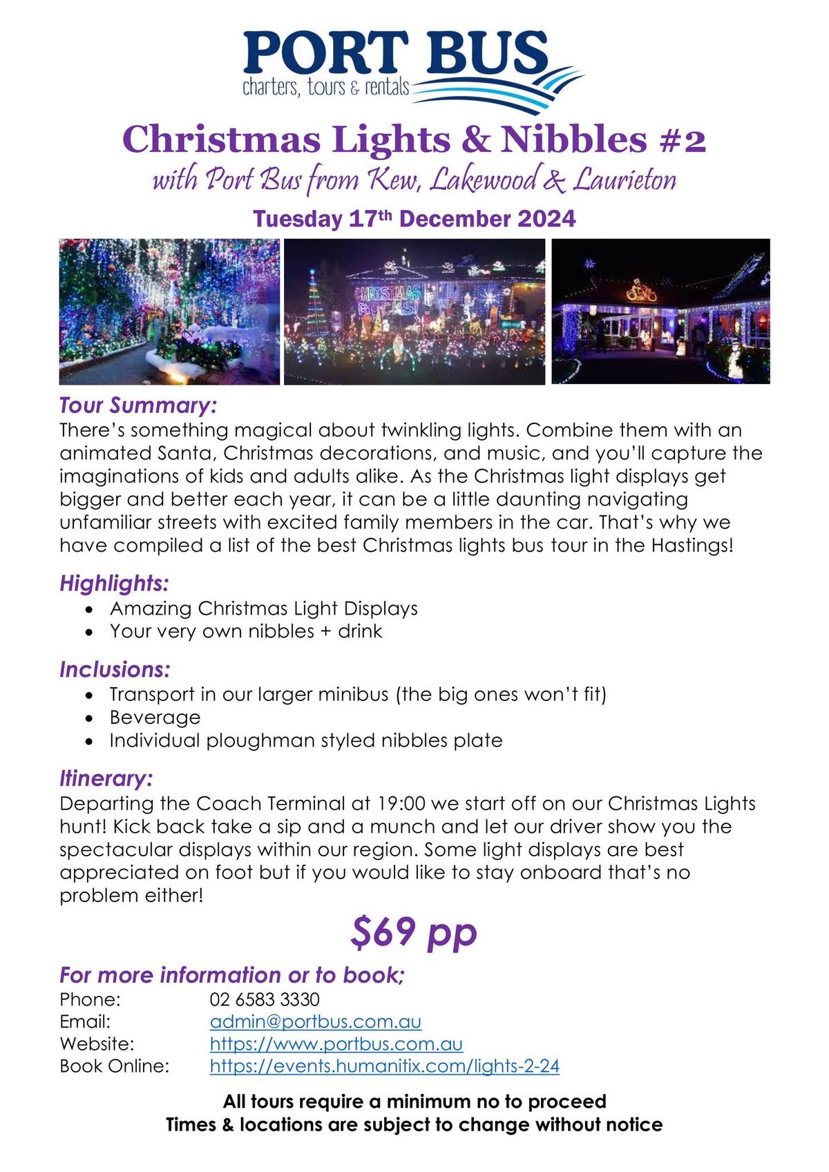 Christmas Lights & Nibbles Tour for Kew, Lakewood & Laurieton Residents