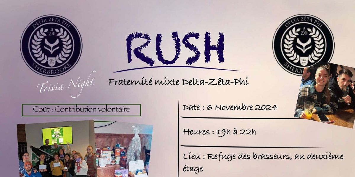 RUSH 2024 - ACTE CULTUREL : Trivia Night