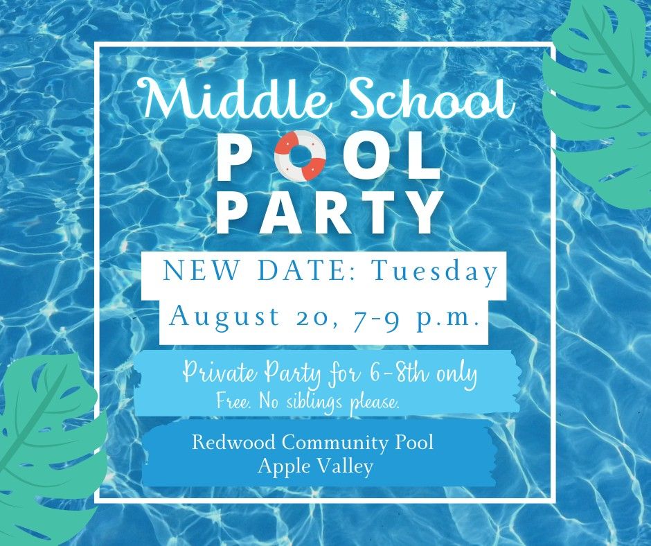 Middle School Pool Party! 