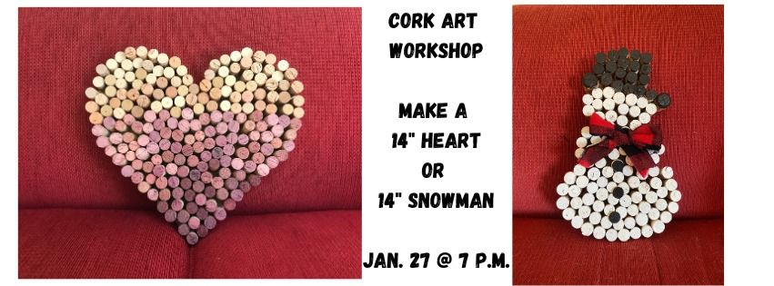 Cork Art Workshop: Make a Heart or Snowman