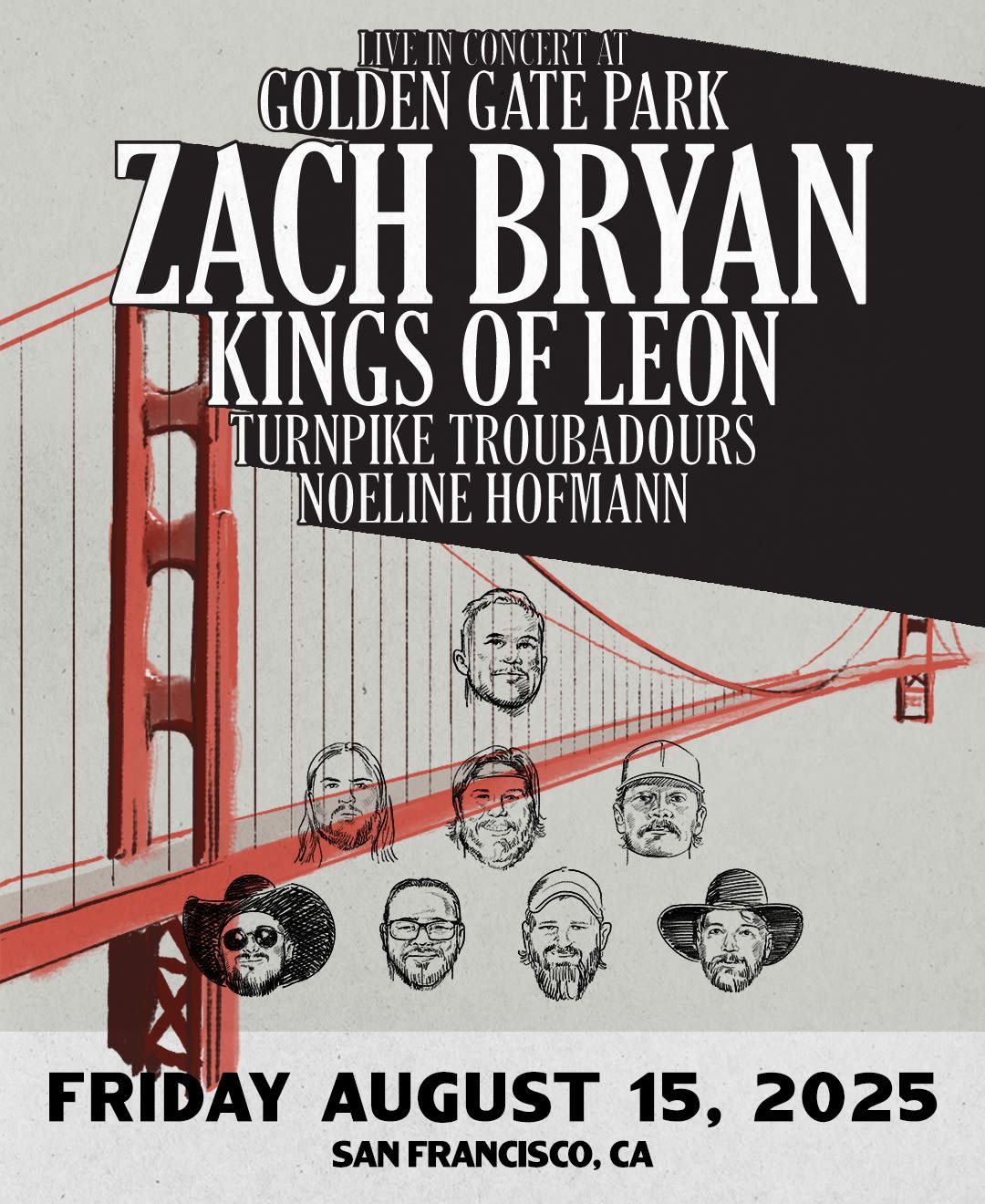Zach Bryan with Kings of Leon at Golden Gate Park