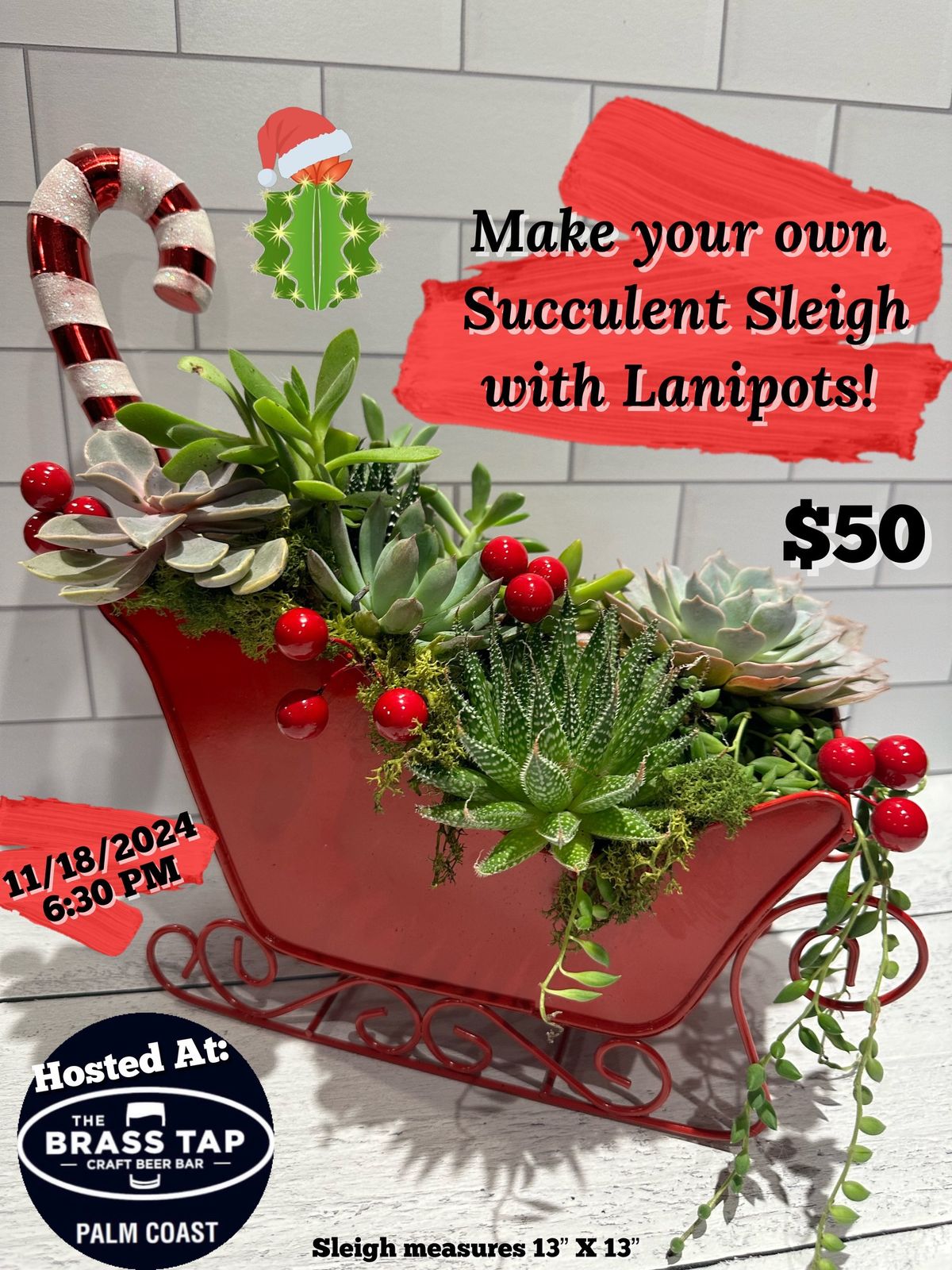 Succulent Sleigh Workshop \ud83e\udeb4 \ud83d\udef7 at The Brass Tap