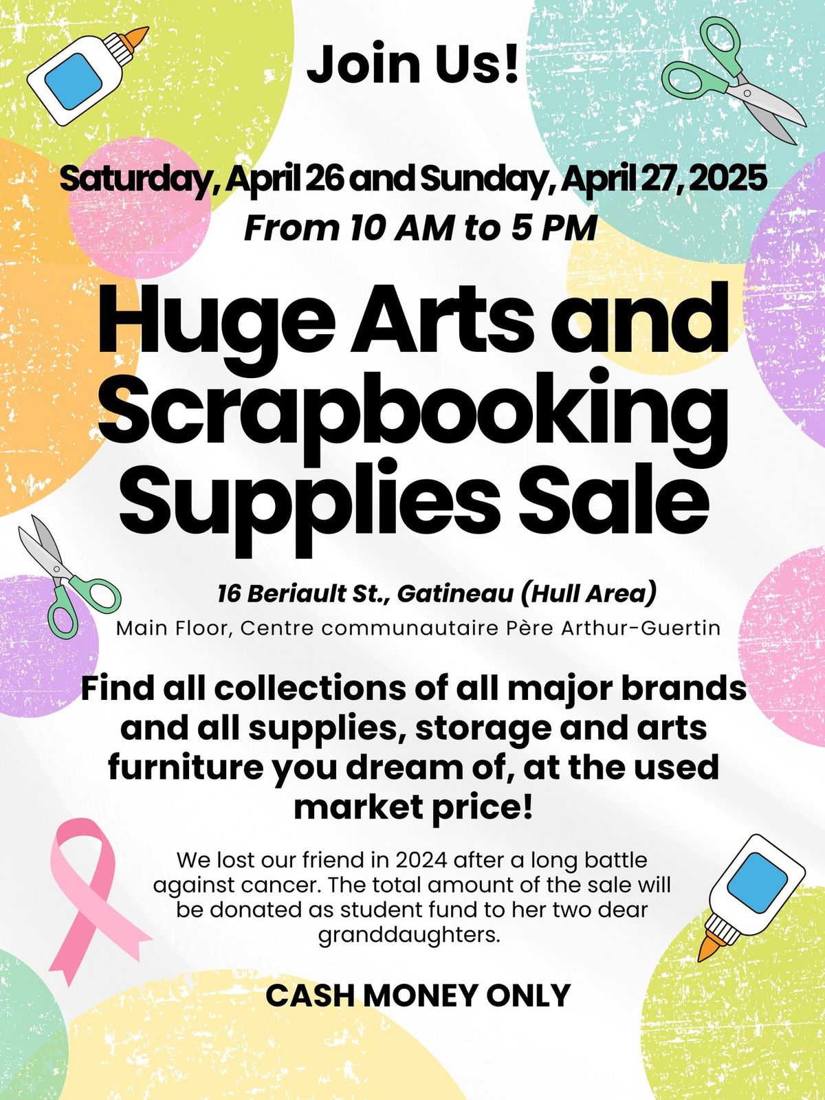 Huge Arts and Scrapbooking Supplies Sale \/ Immense vente de mat\u00e9riel d\u2019arts et de scrapbooking