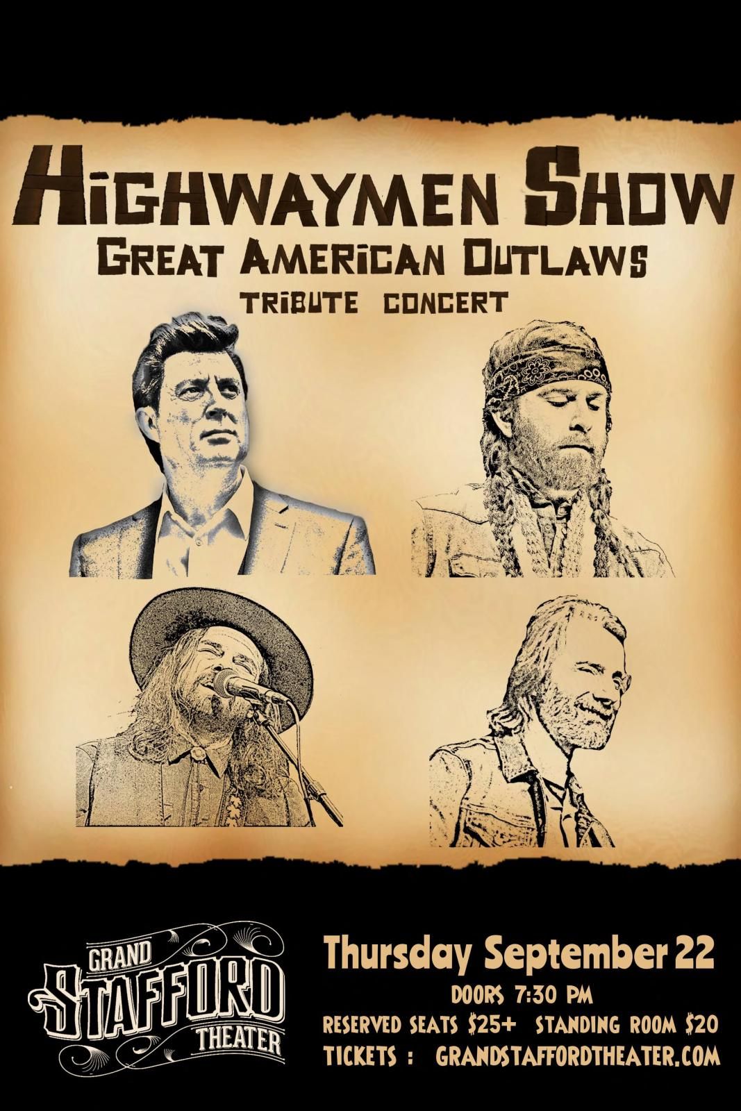 Highwaymen Show - Great American Outlaws Tribute Concert