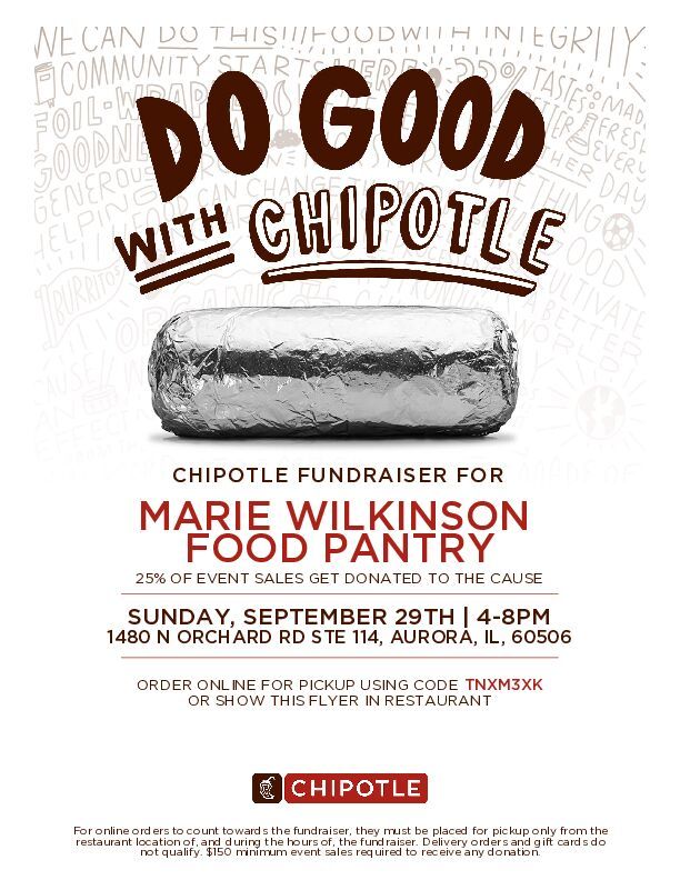 Chipotle Fundraiser for Marie Wilkinson Food Pantry