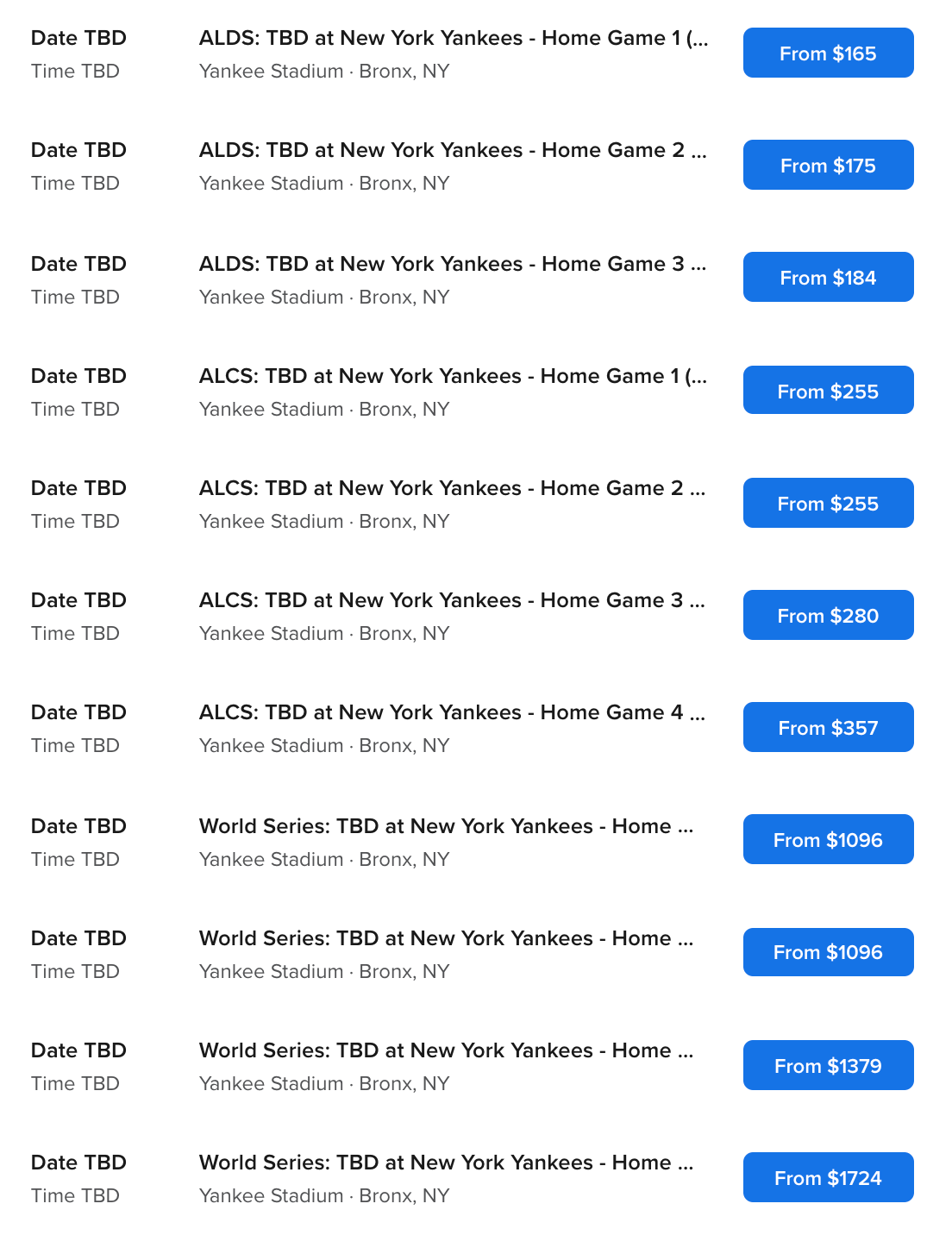 ALCS: TBD at New York Yankees (Home Game 3)