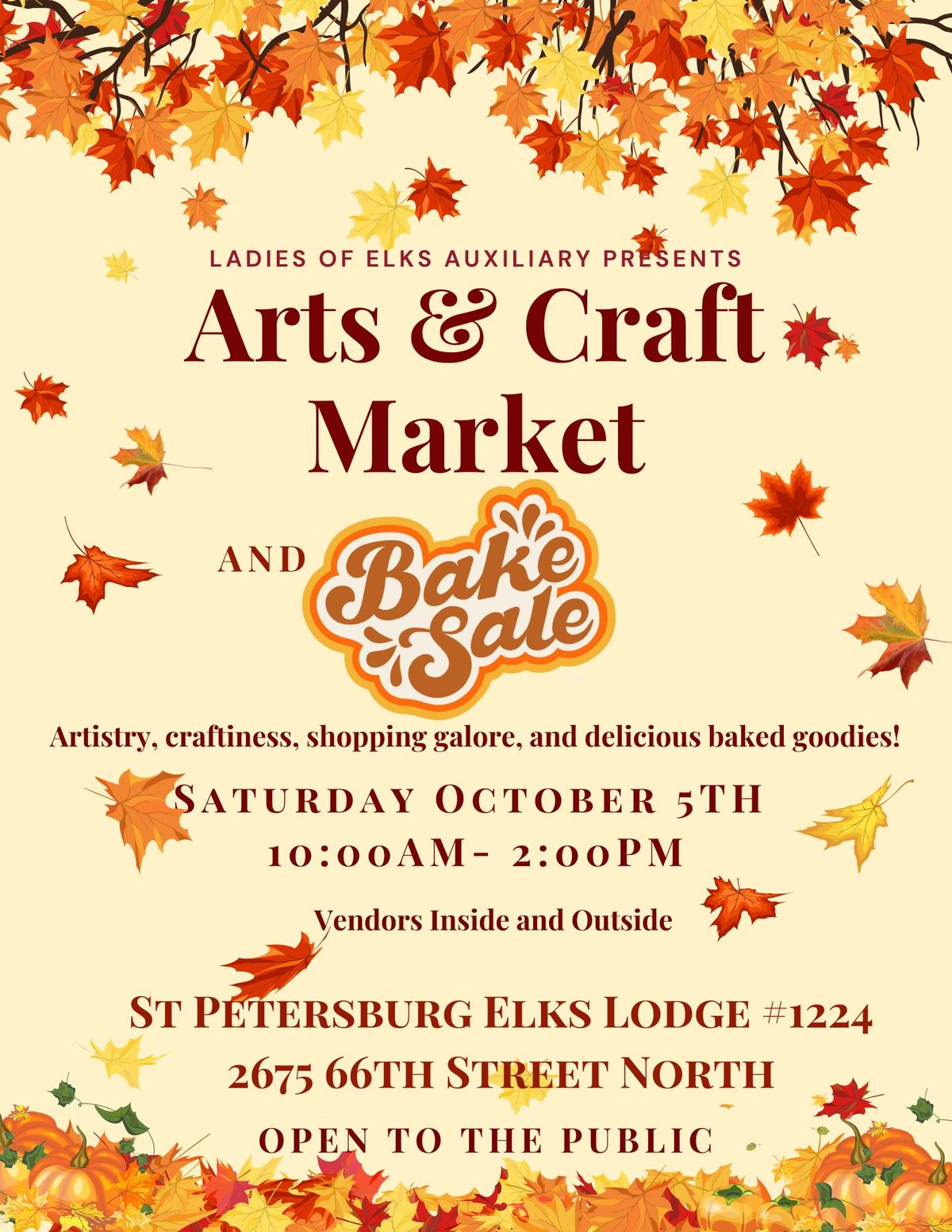 LOEA St Pete Elks Lodge Arts, Crafts and Bake Sale