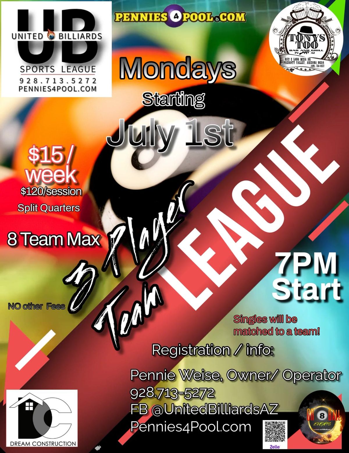 3-player Summer League-ALL CASH Payout