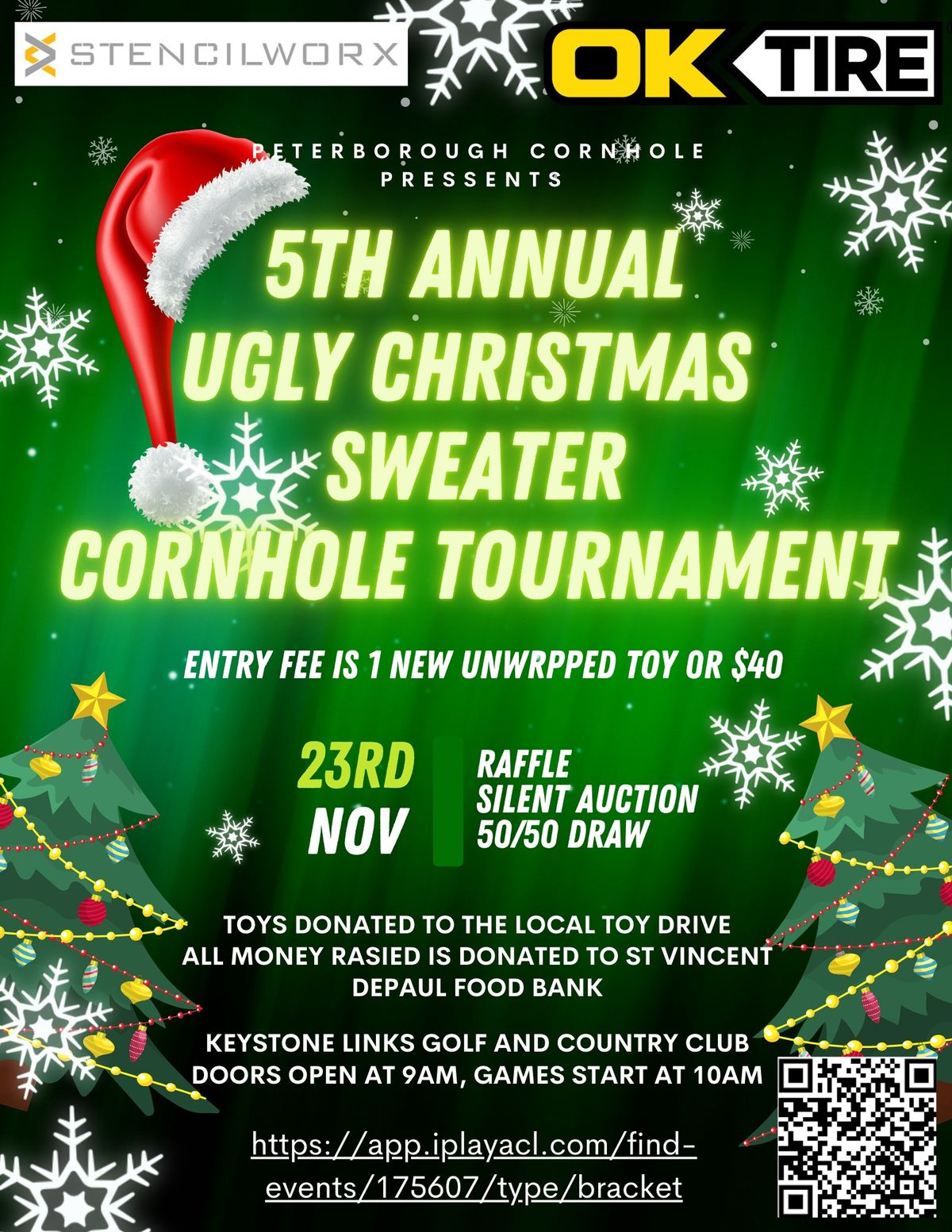 5th Annual Ugly Christmas Sweater Cornhole Tournament