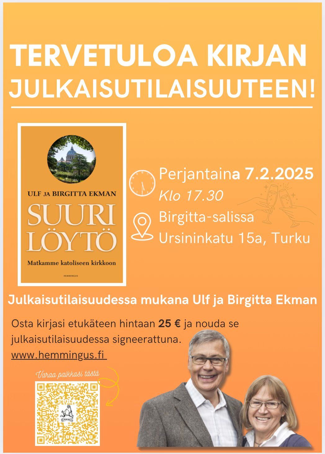 Julkaisutilaisuus Suuri l\u00f6yt\u00f6 - Ulf ja Birgitta Ekman