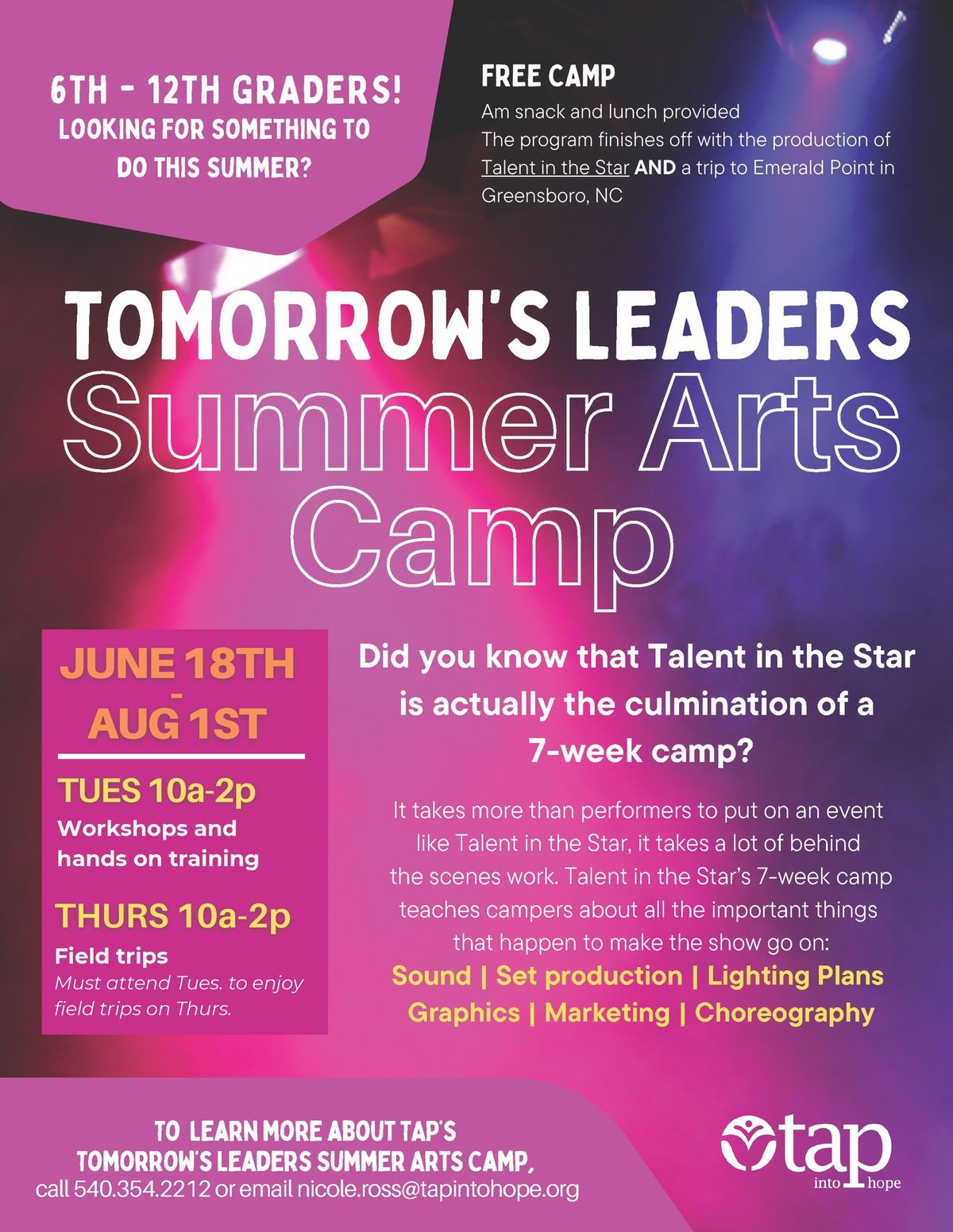 SUMMER ARTS CAMP | Tomorrow's Leaders