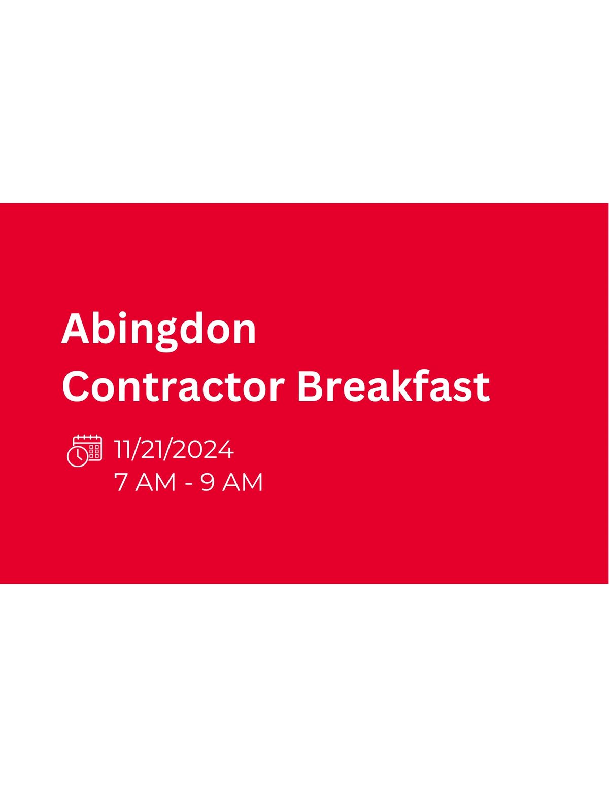 Abingdon Contractor Breakfast