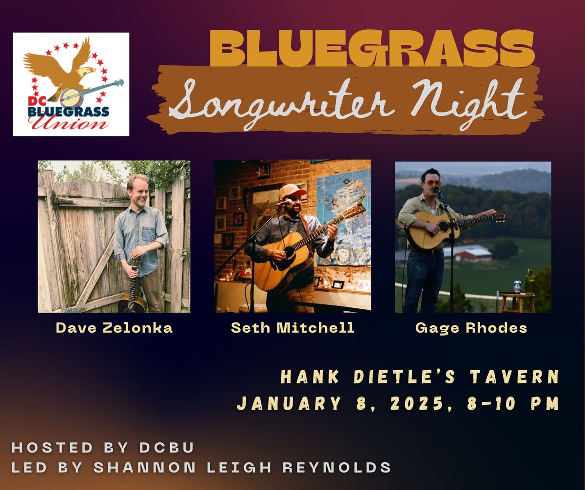 DCBU Bluegrass Songwriter's Round at Hank Dietle's Tavern