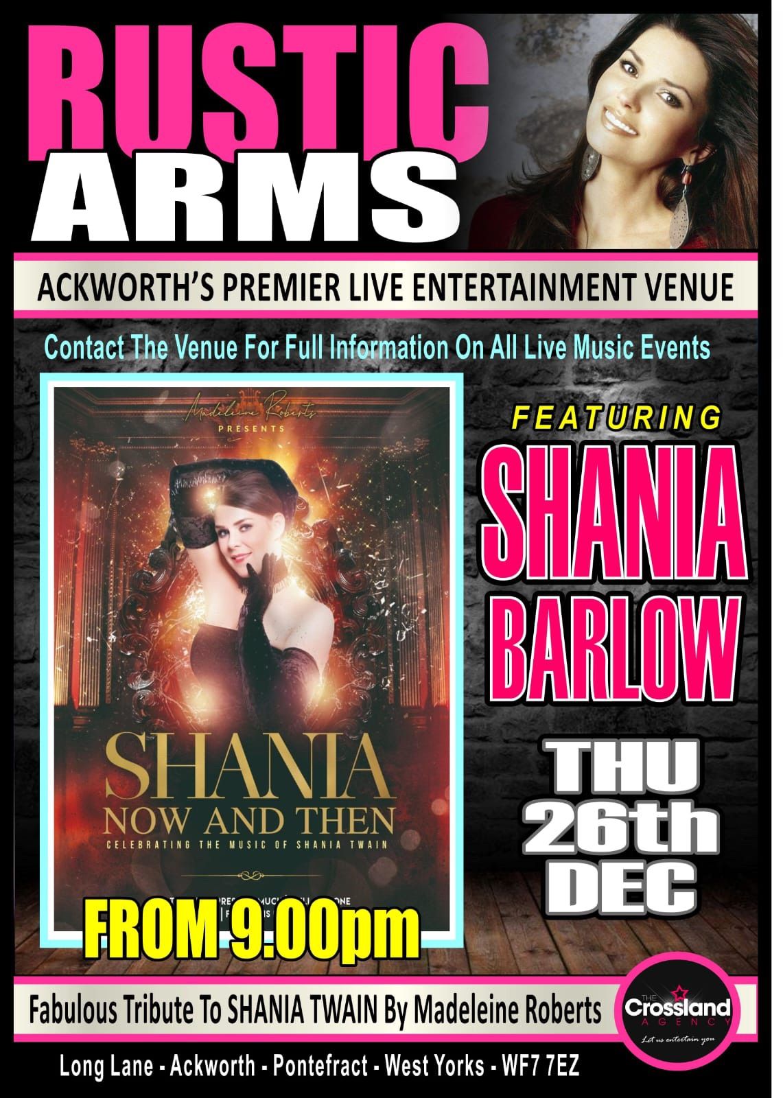 BOXING DAY - Shania Twain Tribute Night - Shania Barlow @ The Rustic Arms