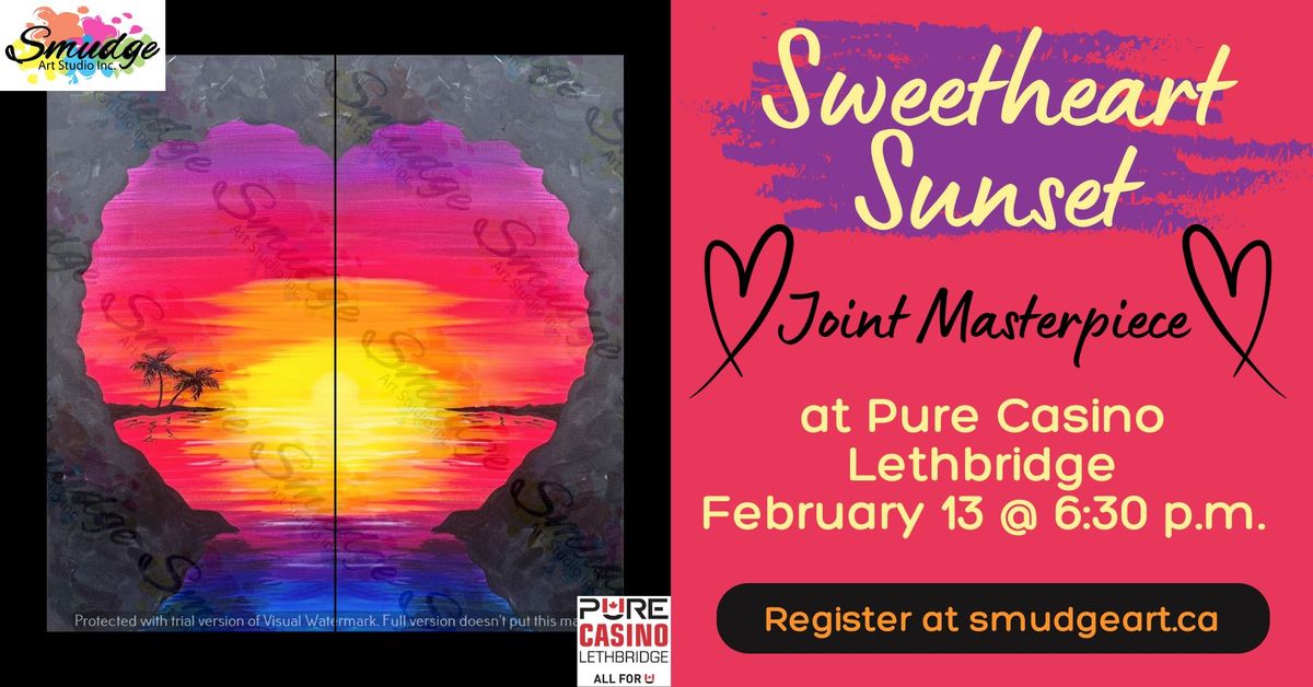 "Sweetheart Sunset" Paint & Sip at Pure Casino Lethbridge