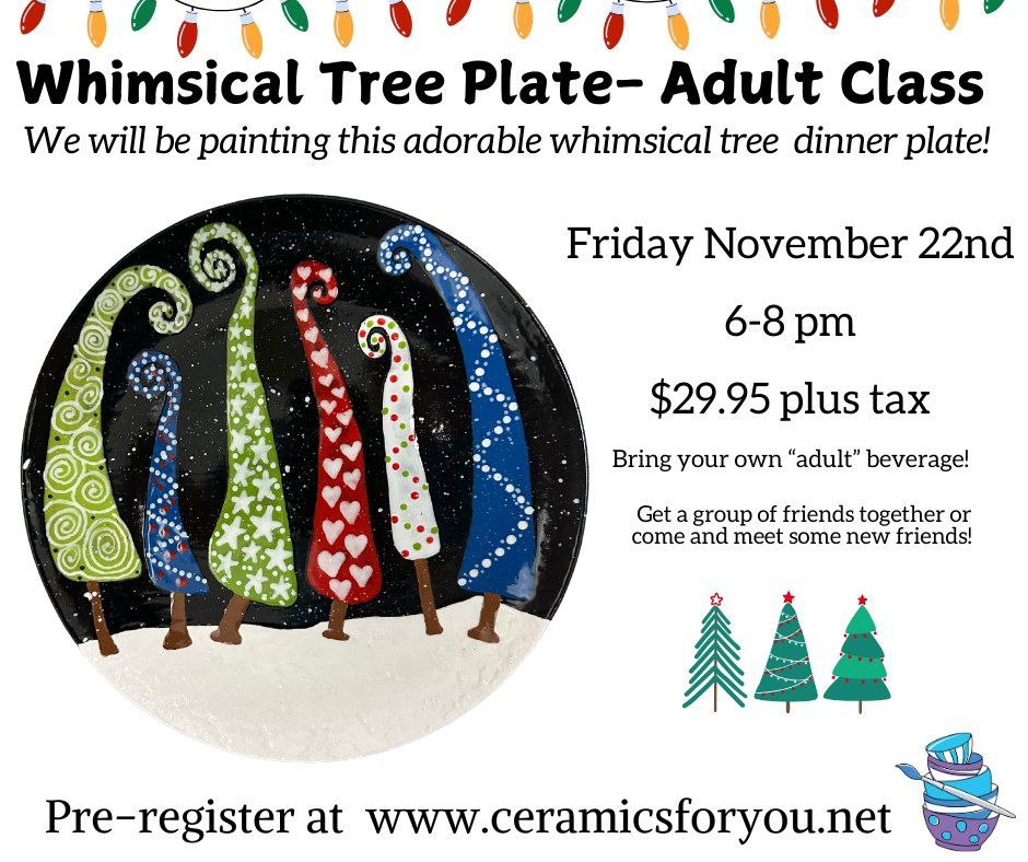 Whimsical Tree Plate- Adult Class