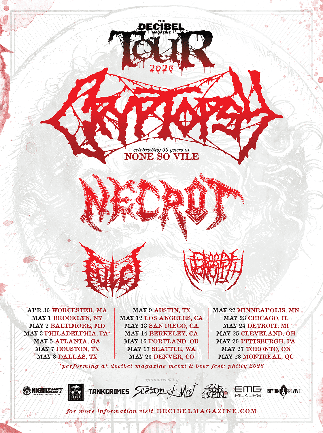 Decibel Magazine Tour - Cryptopsy at Fine Line