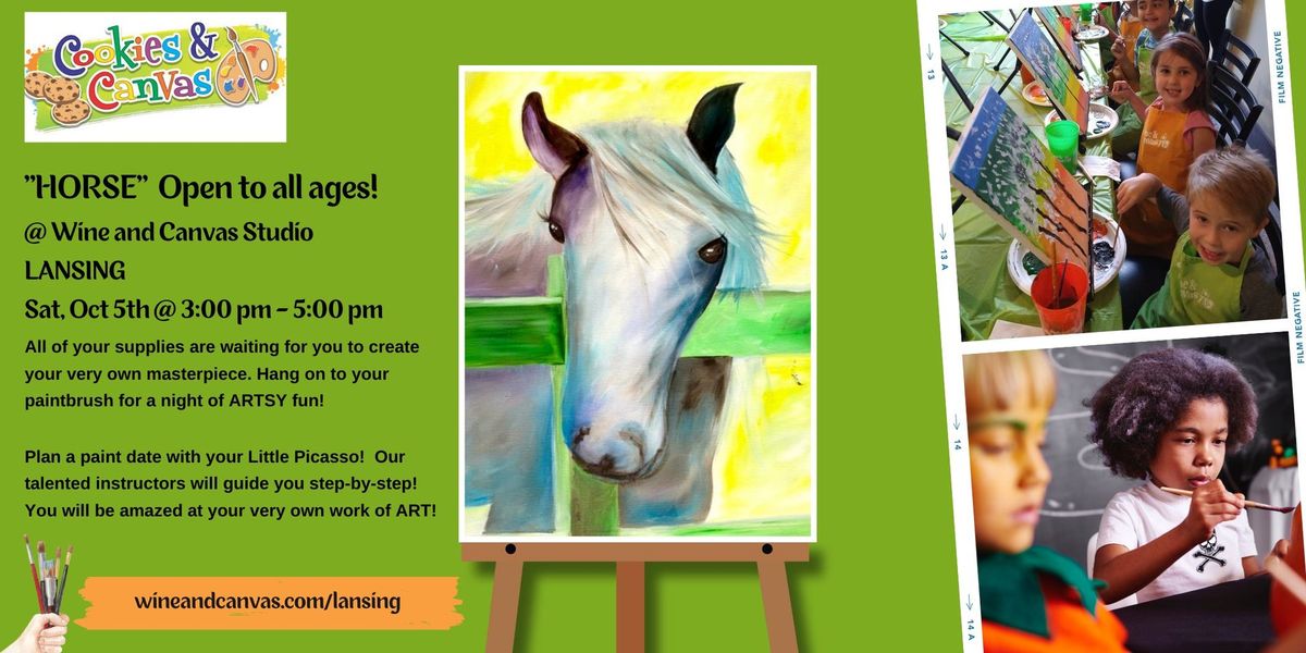 Horse | Cookies and Canvas | Open to all ages! @ Wine and Canvas \u2013 Lansing