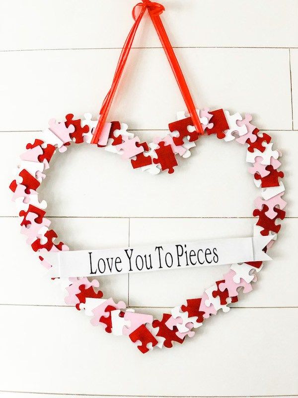 Adult Craft Class: Valentine\u2019s Day Puzzle Hearts