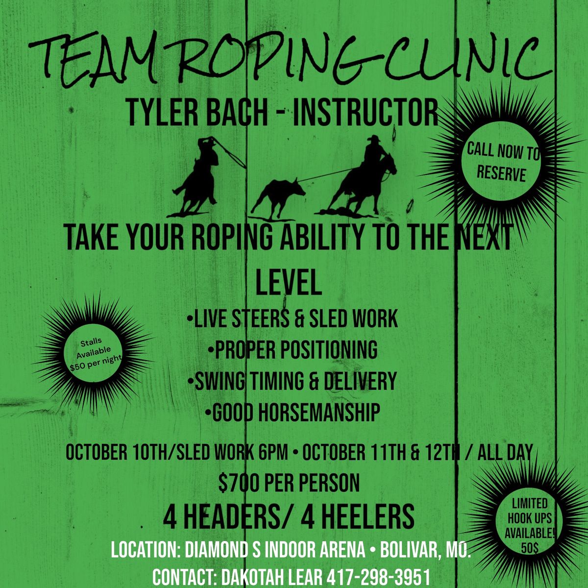 Tyler Bach Team Roping Clinic