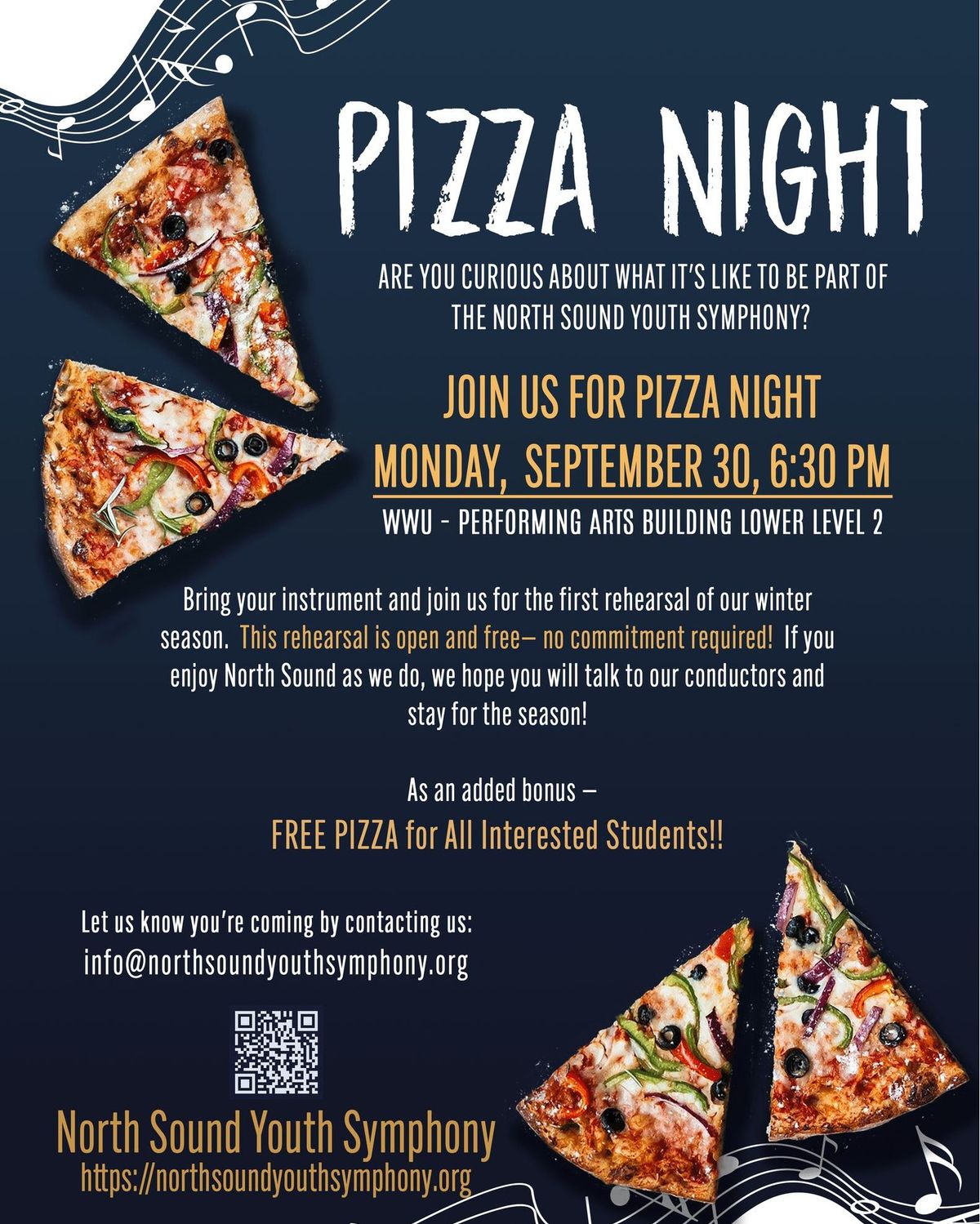 North Sound Youth Symphony Pizza Night!