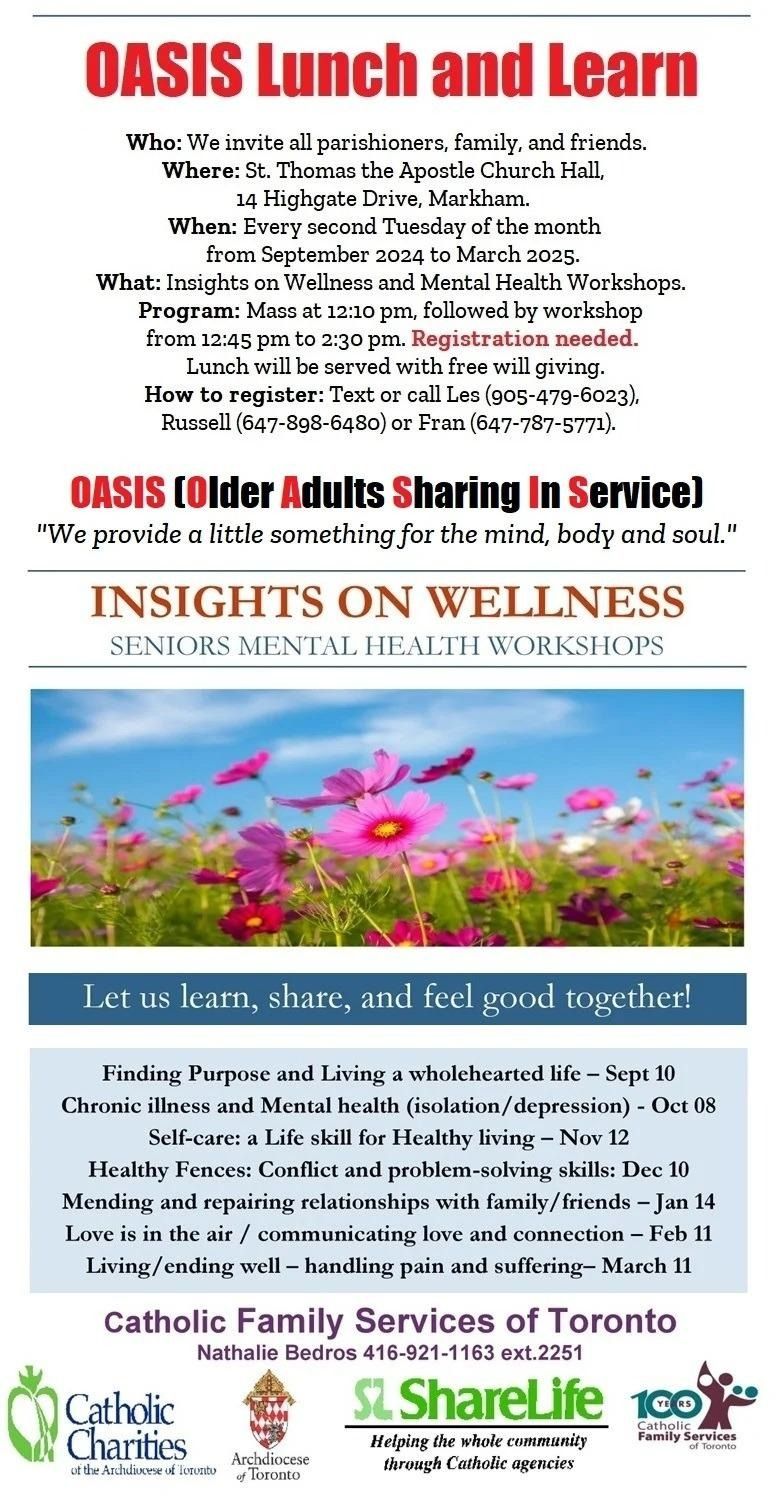 OASIS LUNCH AND WORKSHOPS