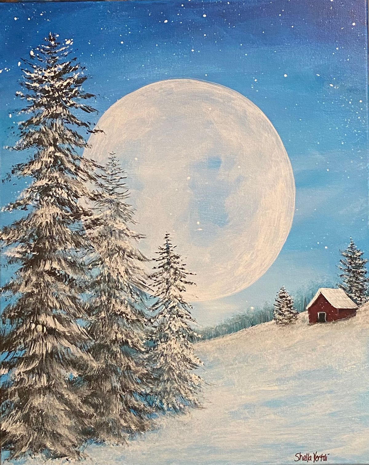 Winter Moon Sip and Paint Night at Aubrees