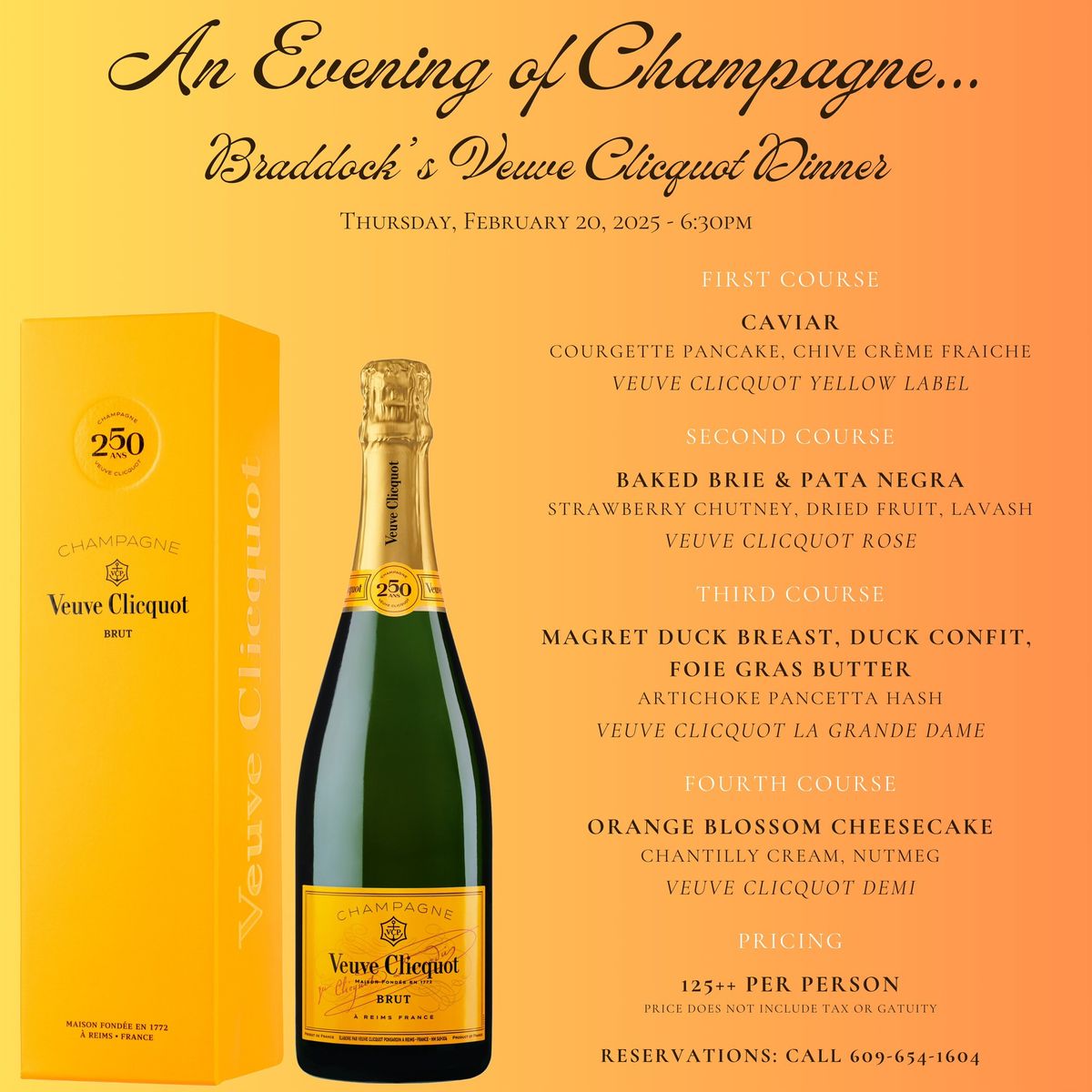 Braddock's Veuve Clicquot Dinner