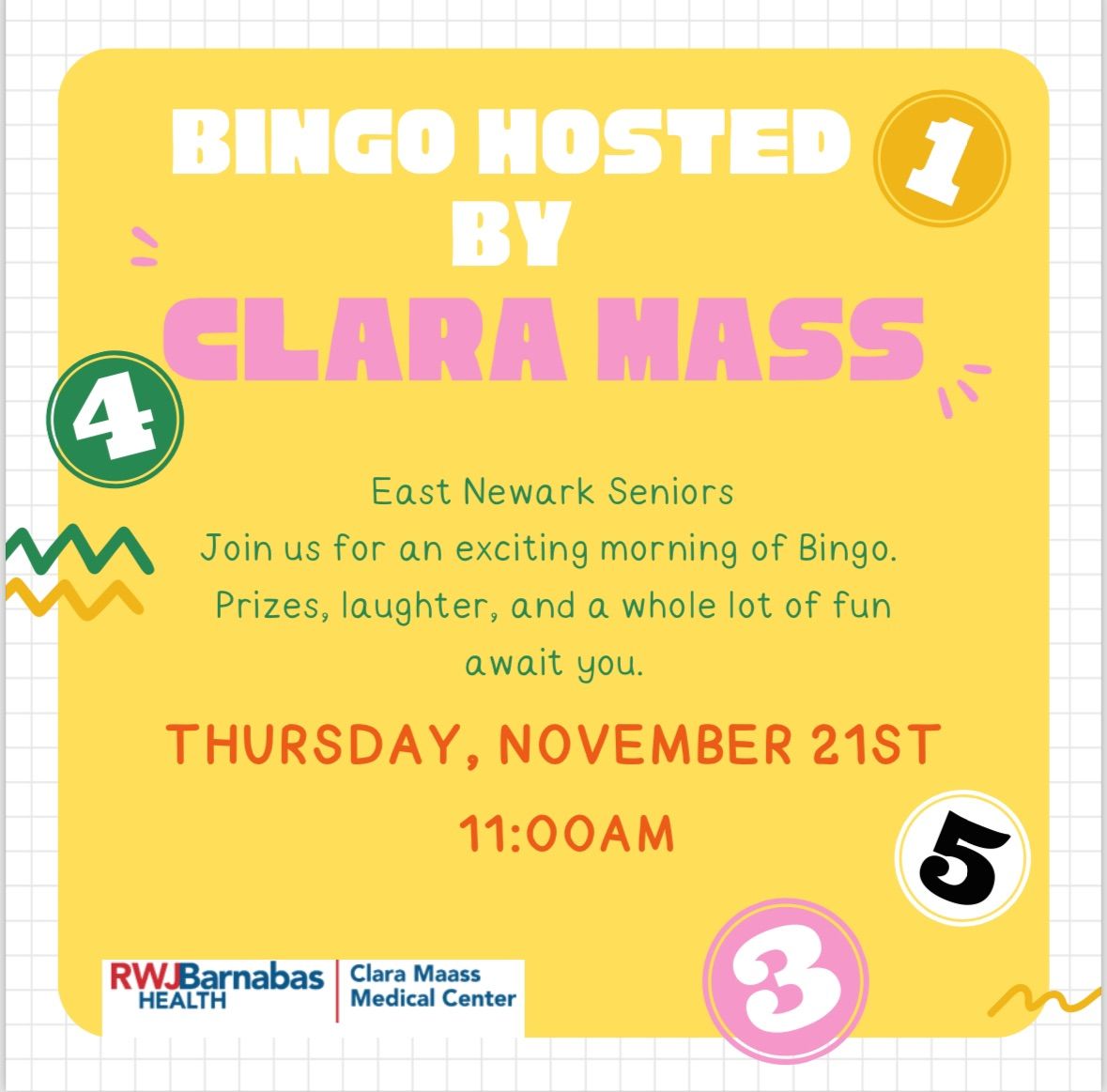 Bingo hosted by Clara Mass