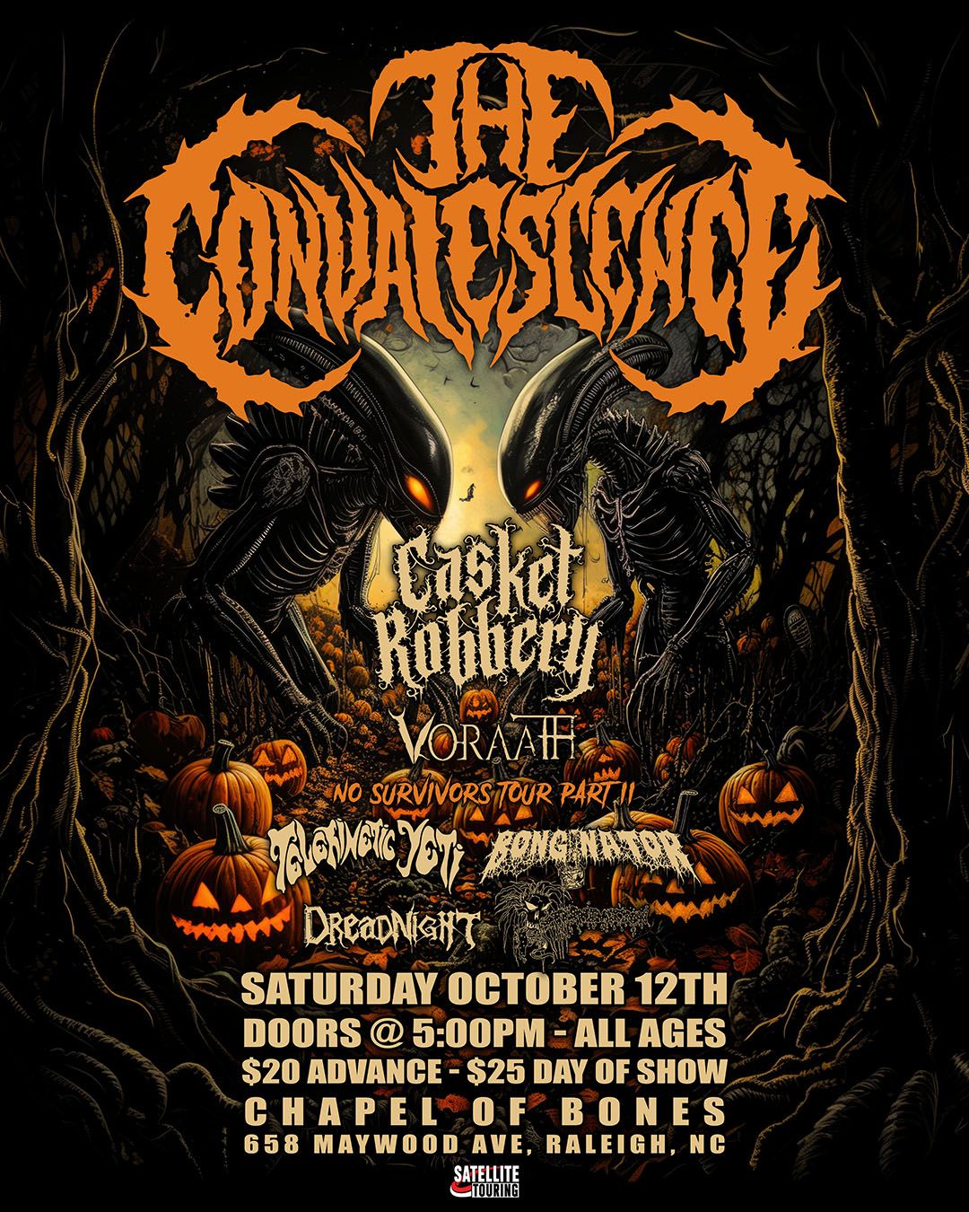 The Convalescence w\/Casket Robbery, Voraath, Telekinetic Yeti, & Bonginator at Chapel Of Bones 10\/12