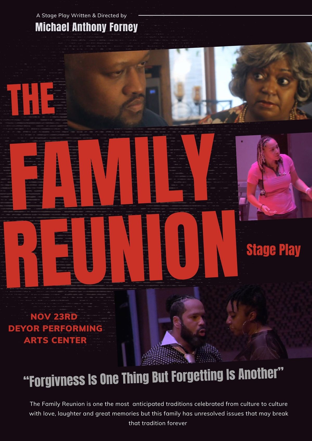 Michael Anthony\u2019s \u201cThe Family Reunion\u201d Stage Play