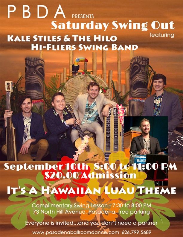 The HILO HI-FLYERS Swing Band at PBDA Sept. 10th- It's a "Hawaiian Luau" Theme!