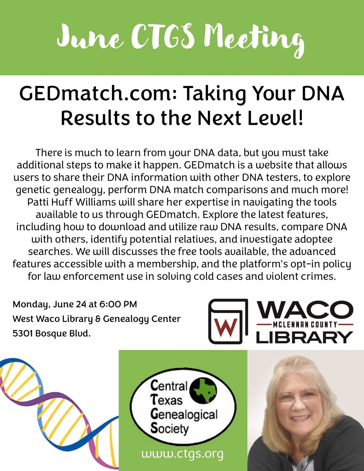 CTGS Presents: "GEDmatch: Taking Your DNA Results to the Next Level!"