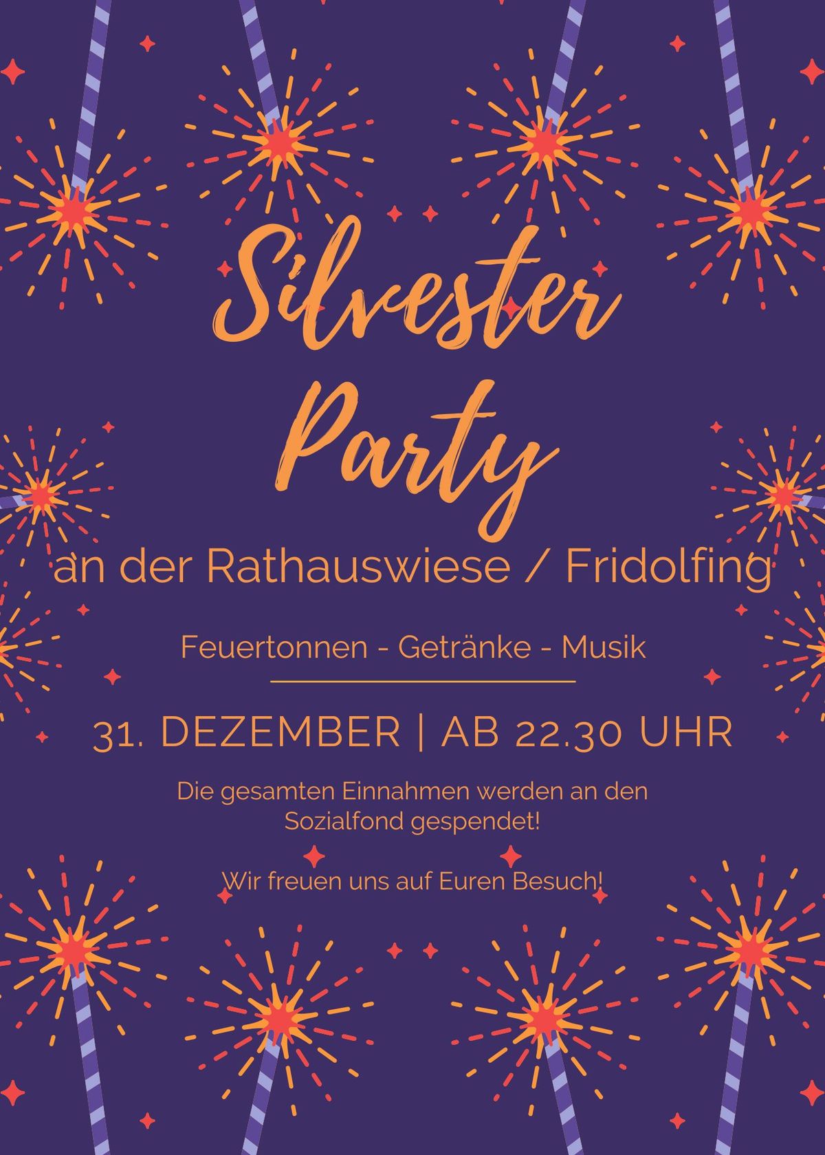 Silvester-Party f\u00fcr den guten Zweck