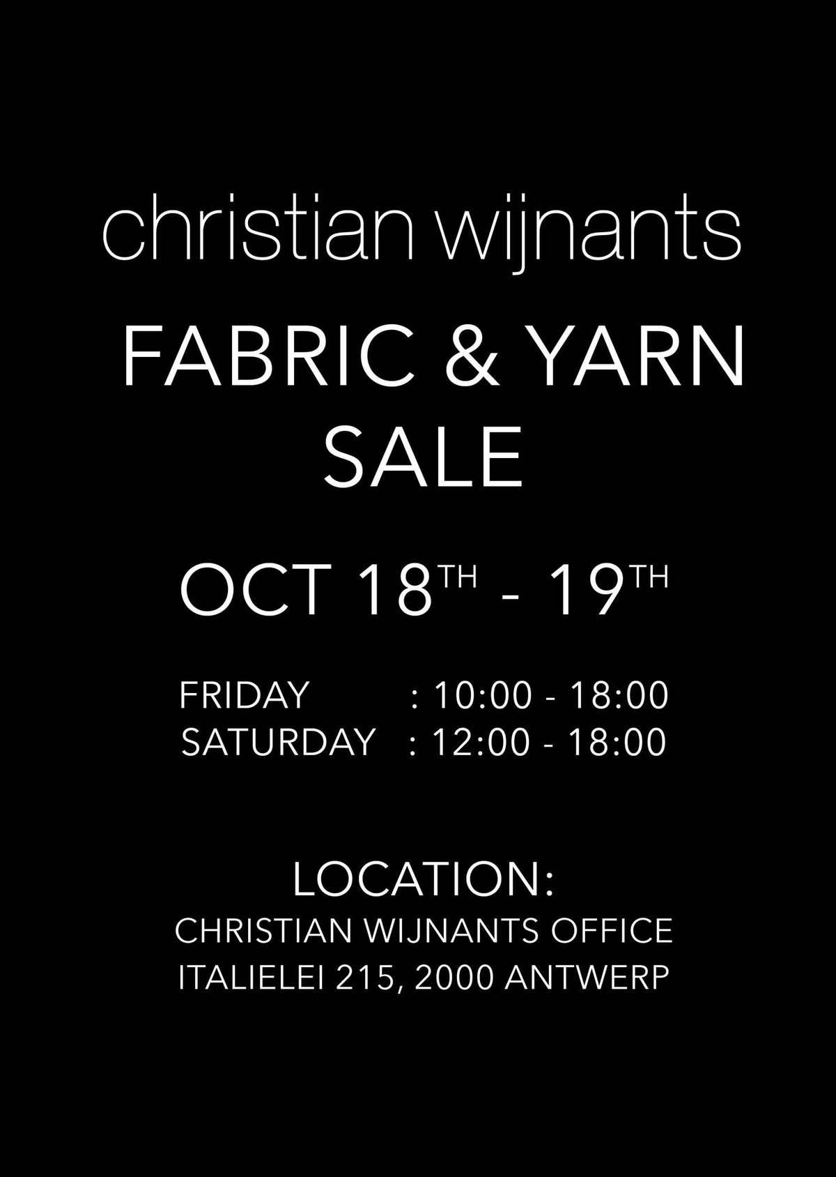 Antwerp Fabric & Yarn Sale