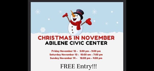 Christmas In November Abilene Tx 2022 Christmas In November 2021, Abilene Convention Center, 12 November To 14  November