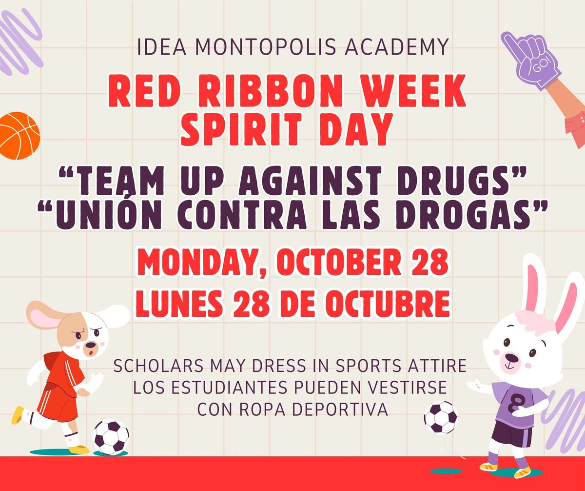 \ud83c\udfc5Red Ribbon Spirit Day - "Team Up Against Drugs" \ud83c\udfc5