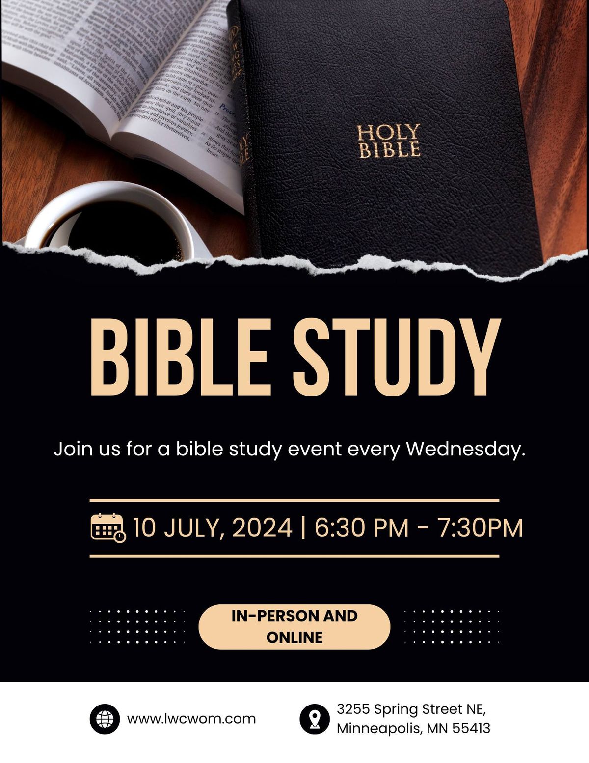 Bible Study July 10th at Living Word Church and World Outreach Ministries
