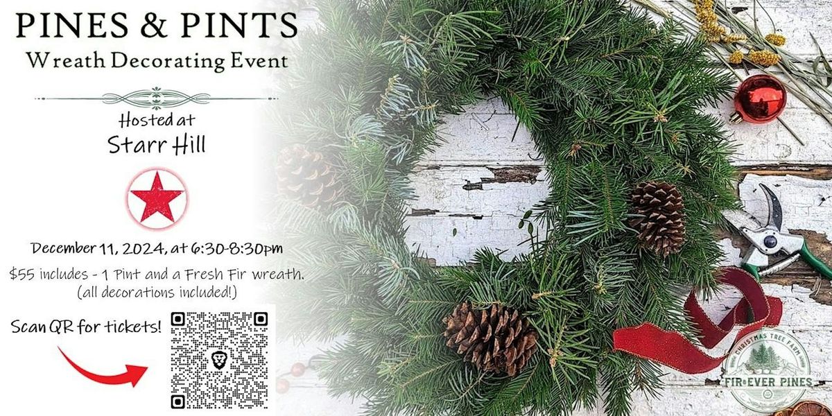 Pines & Pints - Wreath Decorating Event at Starr Hill Brewery - Richmond