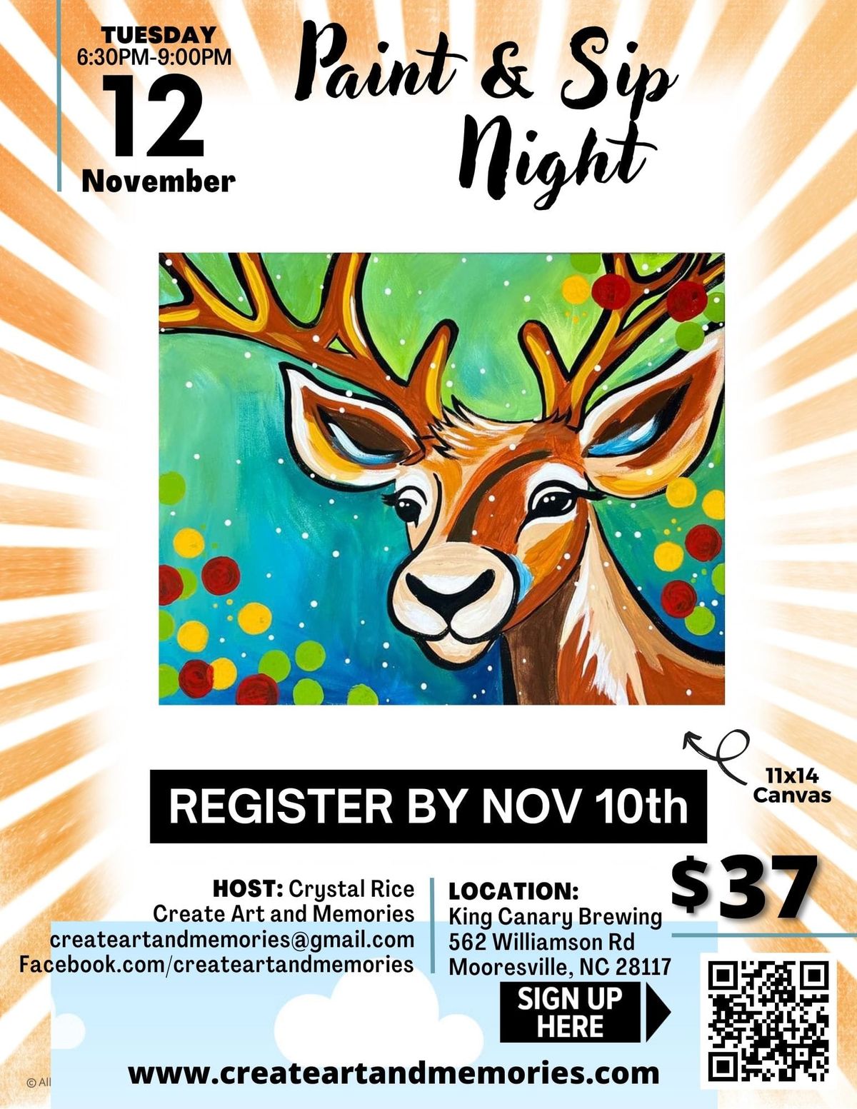 Reindeer Paint and Sip at King Canary