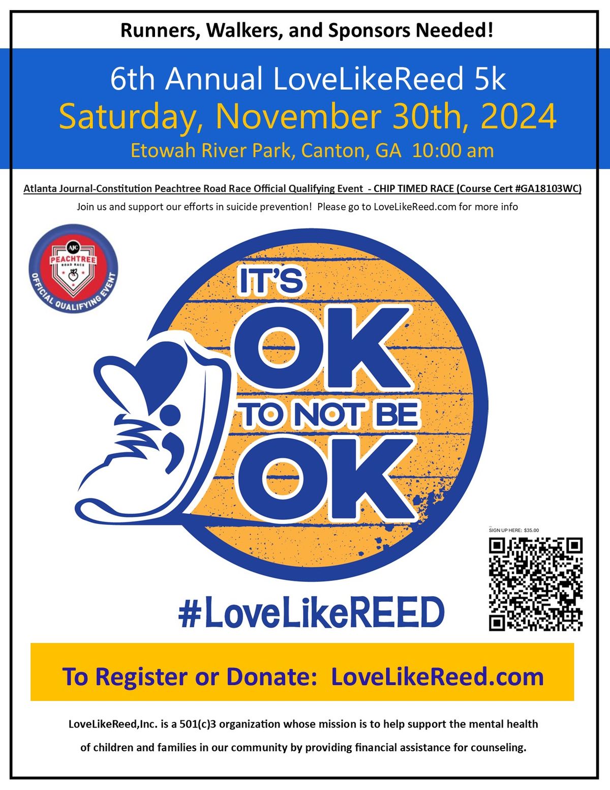 6th annual LoveLikeReed 5k\/1 mile