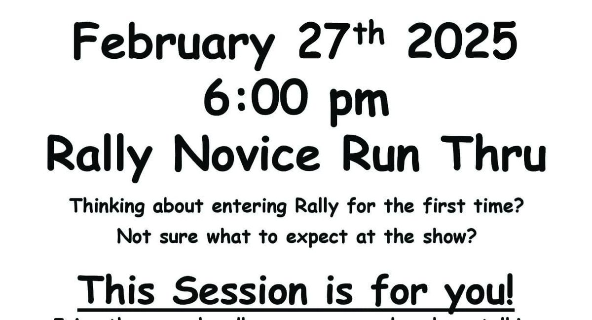 Rally Novice Run Thru