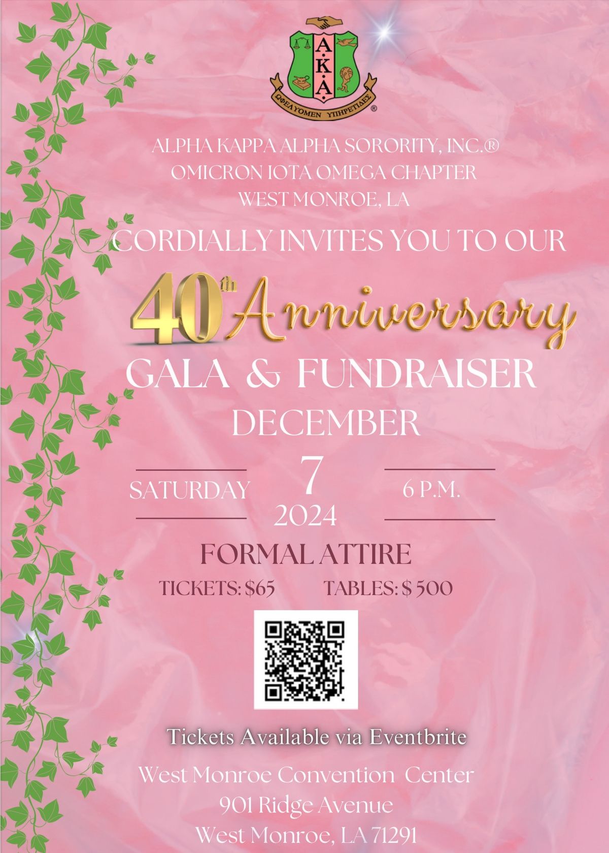 40th Charter Anniversary Gala and Fundraiser