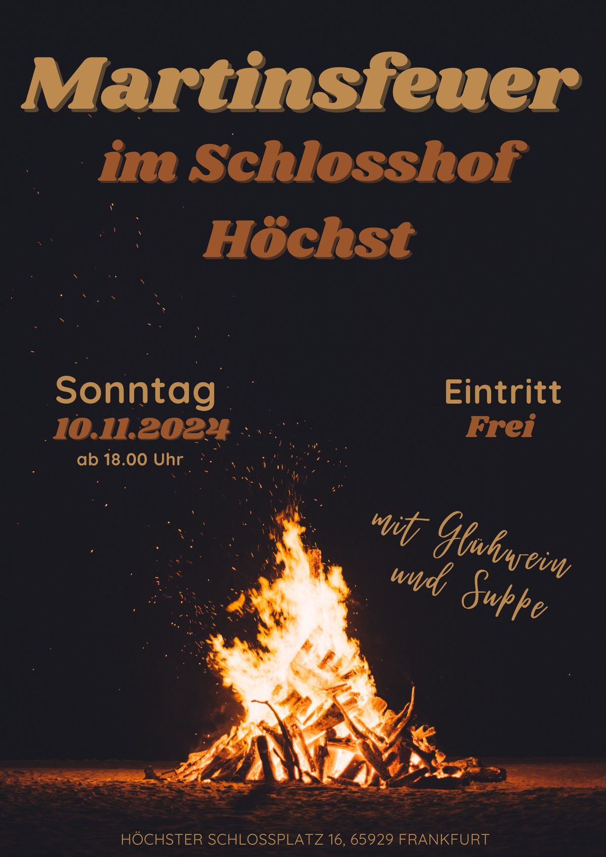 Martinssfeuer im Schlosshof H\u00f6chst 