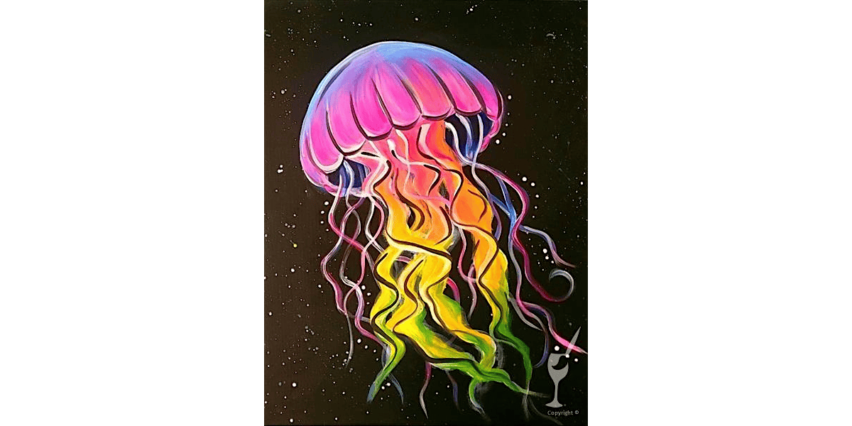 Colorful Glow Jellyfish - Paint and Sip in San Antonio | Classpop!\u2122