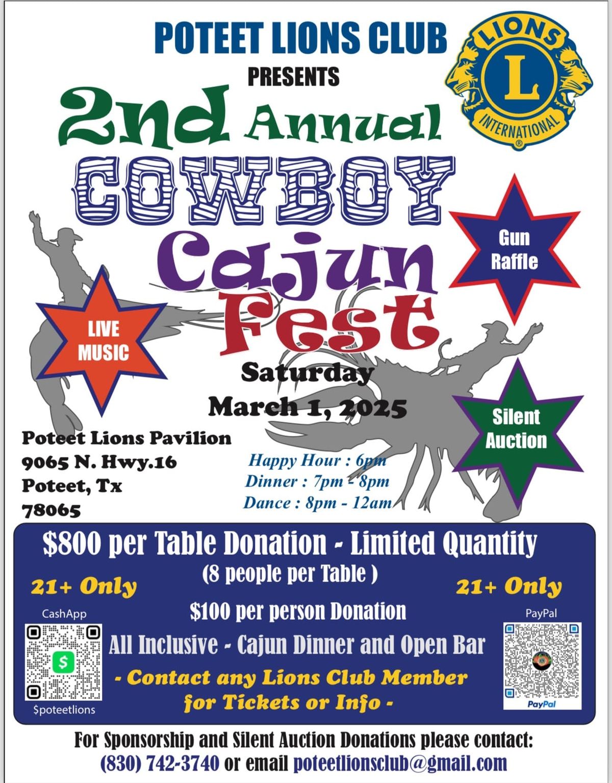 2nd Annual Poteet Lions Club Cowboy Cajun Fest