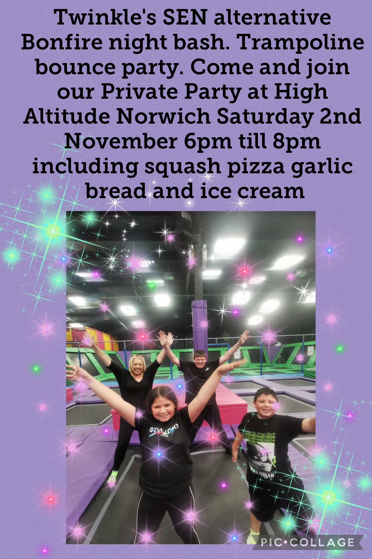 Twinkle's SEN Private Bonfire Night bash at High altitude trampoline Park 