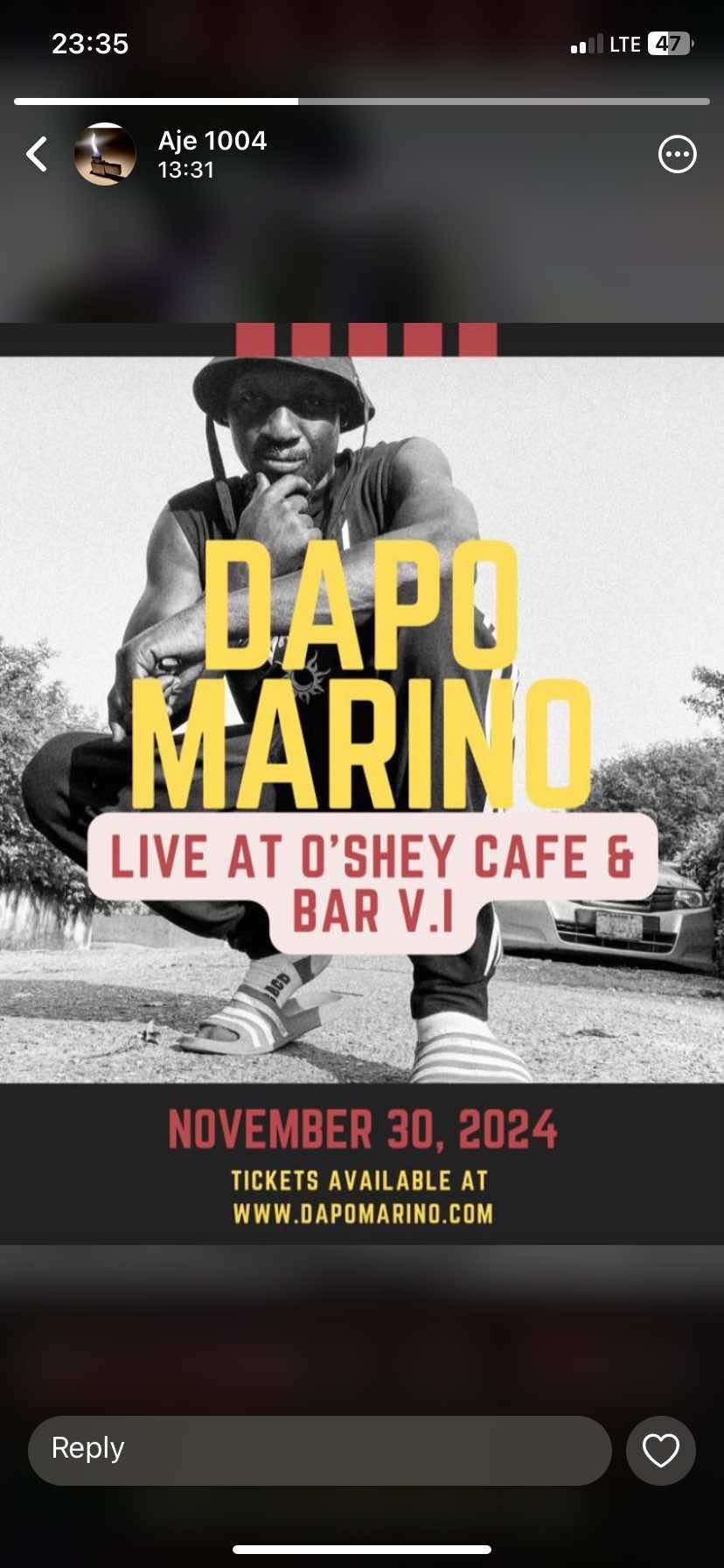 Dapo Marino Live in Concert!